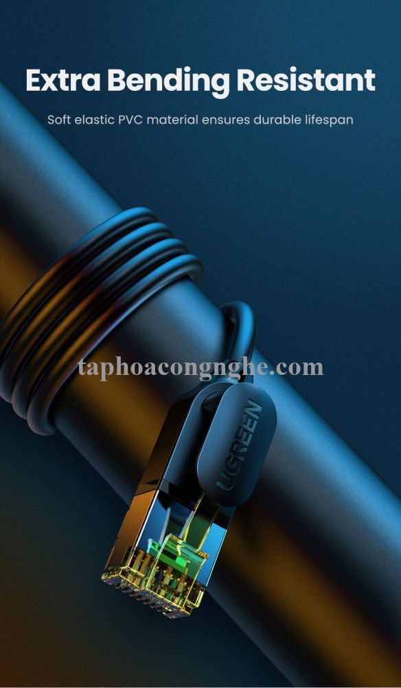Ugreen 80418 3M 10Gbps màu đen cáp mạng CAT7 siêu mỏng nhỏ 0.38mm NW149 30080418